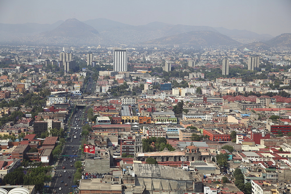 View over Mexico City Center, Mexico City, Mexico, North America