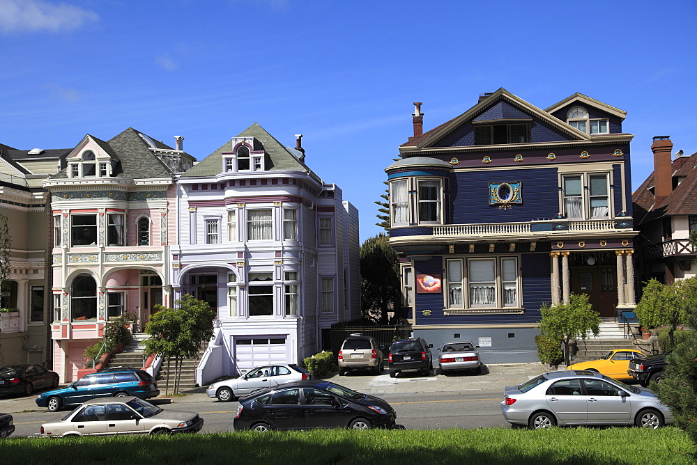 Victorian architecture, Painted Ladies, Alamo Square, San Francisco, California, United States of America, North America