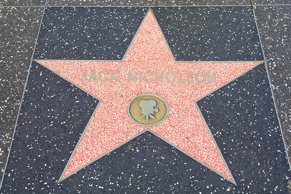 Jack Nicholson, Star, Hollywood Walk of Fame, Hollywood Boulevard, Hollywood, Los Angeles, California, United States of America, North America