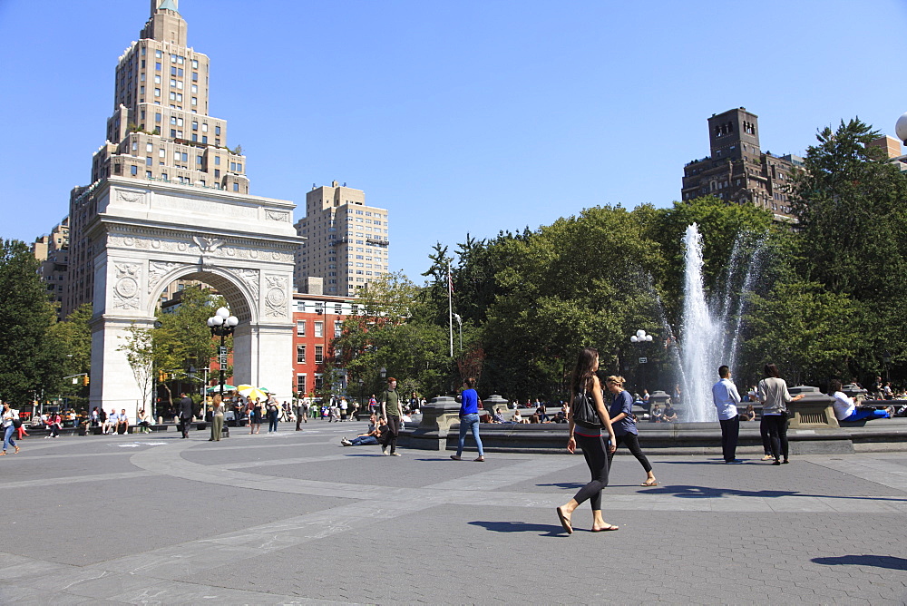 Washington Square Park, Washington Square Arch, Greenwich Village, West Village, Manhattan, New York City, United States of America, North America