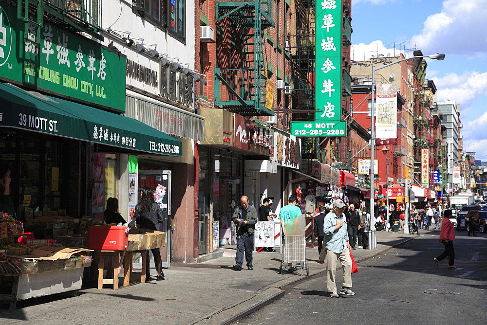 Street scene, Chinatown, Manhattan, New York  City, United States of America, North America