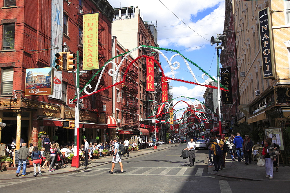 Mulberry Street, Little Italy, Manhattan, New York City, United States of America, North America