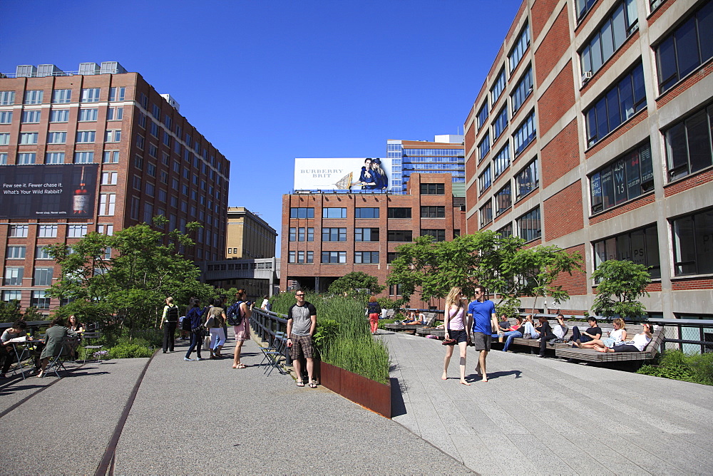 High Line Park, elevated public park on former rail tracks, Manhattan, New York City, United States of America, North America