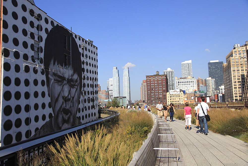 High Line Park, elevated public park on former rail tracks, Manhattan, New York City, United States of America, North America