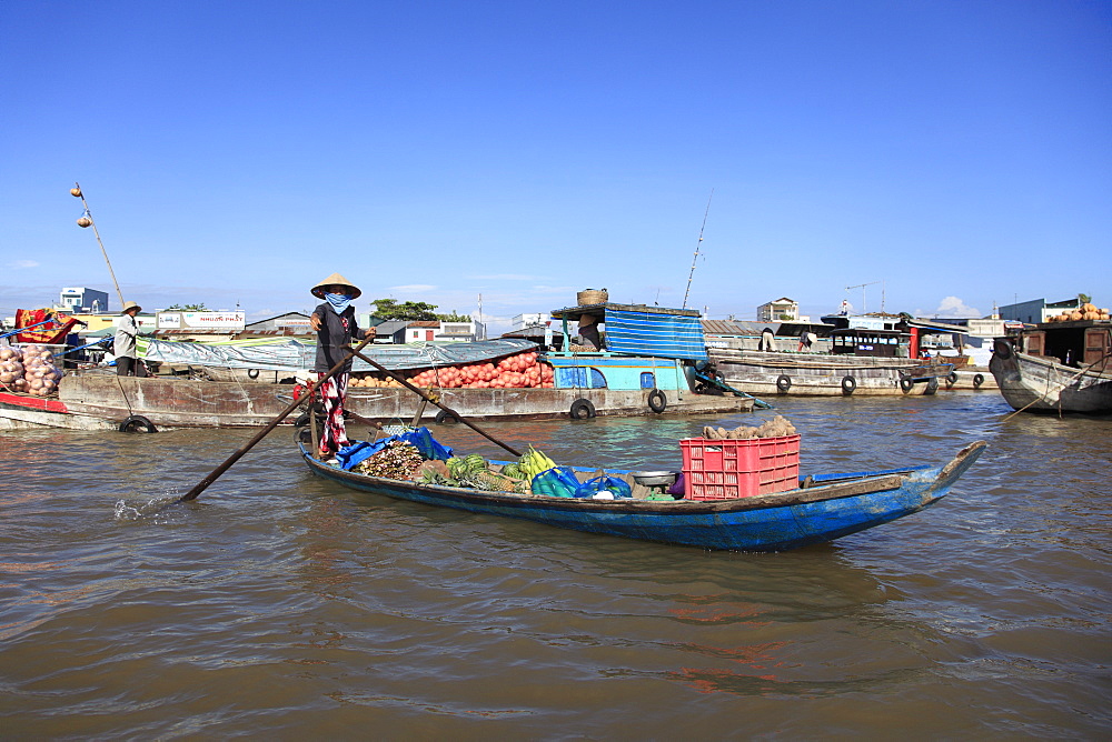 Cai Rang Floating Market, Mekong Delta, Can Tho Province, Vietnam, Indochina, Southeast Asia, Asia 