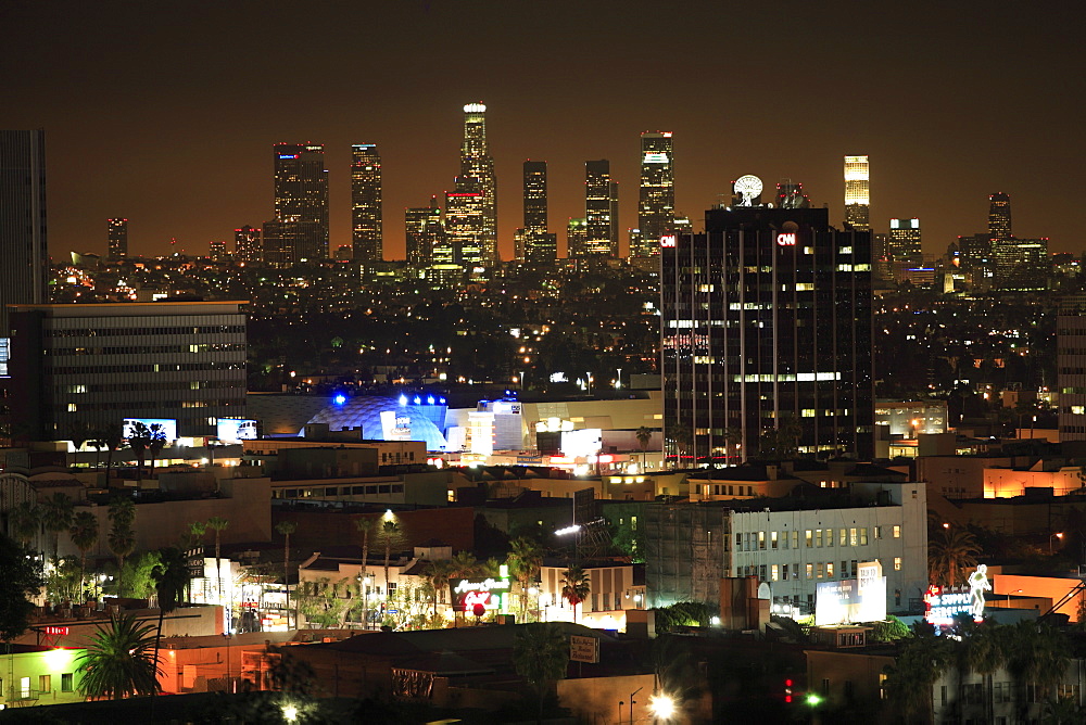 City at night, Los Angeles, California, United States of America, North America