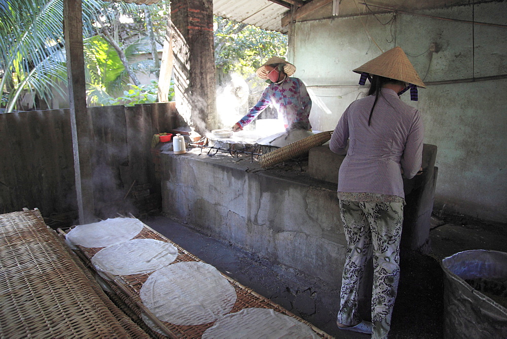 Rice noodle factory, Mekong Delta, Can Tho Province, Vietnam, Indochina, Southeast Asia, Asia 