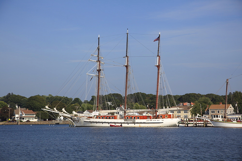 Schooner, Mystic Seaport, Mystic River, Connecticut, New England, United States of America, North America