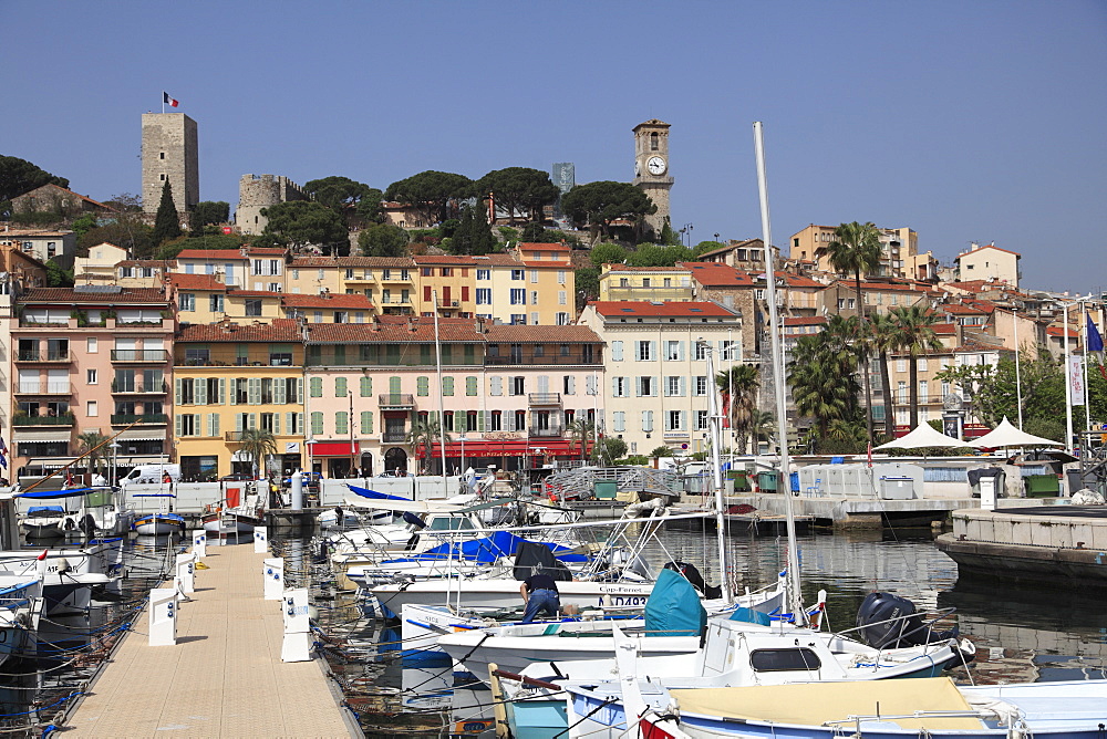 Harbor, Port, Le Suquet, Old Town, Cannes, Alpes Maritimes, Cote d'Azur, Provence, French Riviera, France, Europe