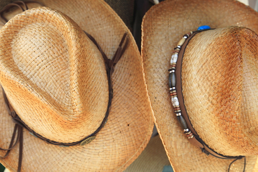 Cowboy hats for sale, Historic District, Taos, New Mexico, United States of America, North America