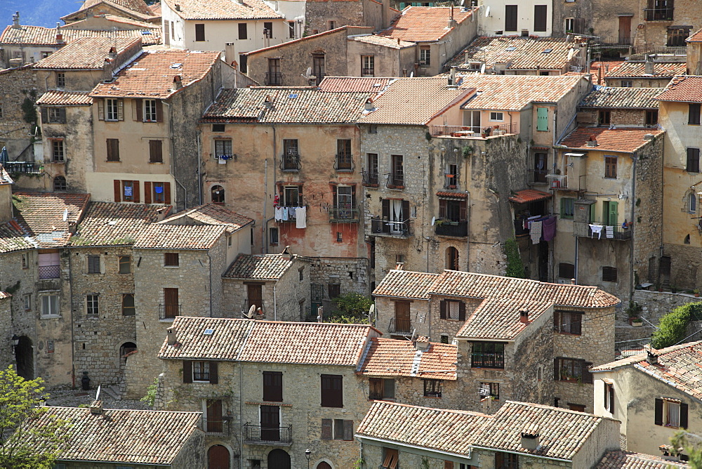 Perched medieval village of Peille, Alpes-Maritimes, Cote d'Azur, French Riviera, Provence, France, Europe