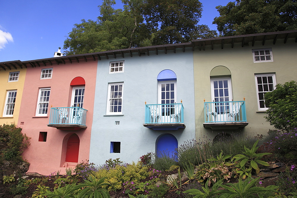 Colorful Architecture, Portmeirion Village, Gwynedd, North Wales, Wales, United Kingdom, Europe