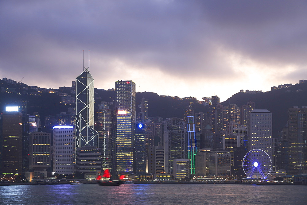 Skyline, Victoria Harbour, Hong Kong Island, Hong Kong, China, Asia