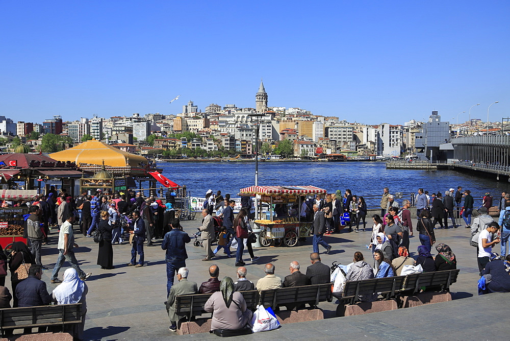 Eminonu, Galata Tower, Golden Horn, Bosphorus, Istanbul, Turkey, Europe