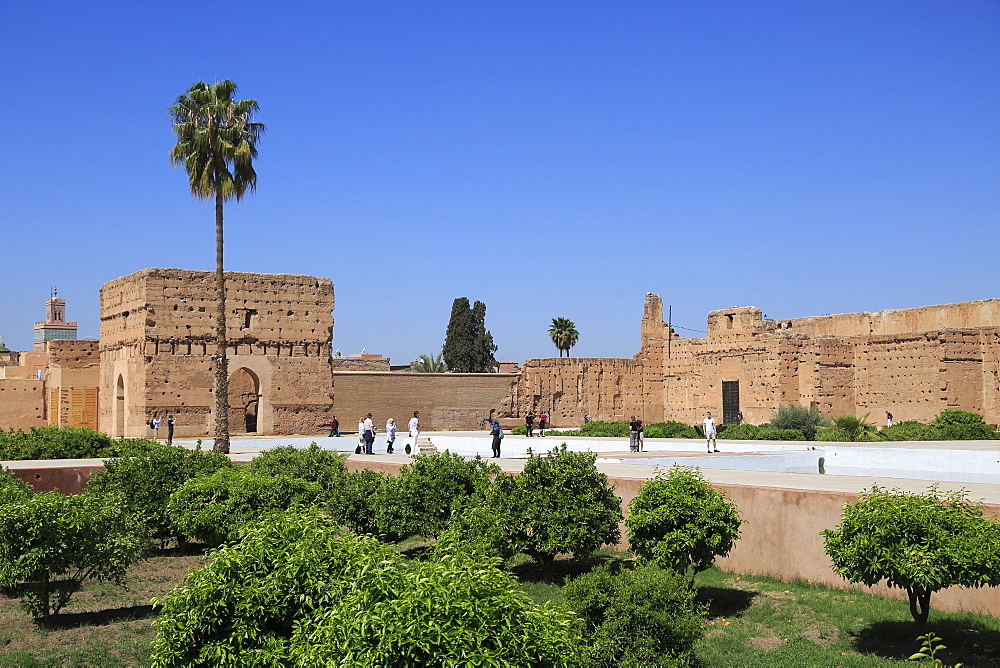 El Badi Palace (Badii Palace) (Badia Palace), The Incomparable Palace, 16th century, Marrakesh (Marrakech), Morocco, North Africa, Africa