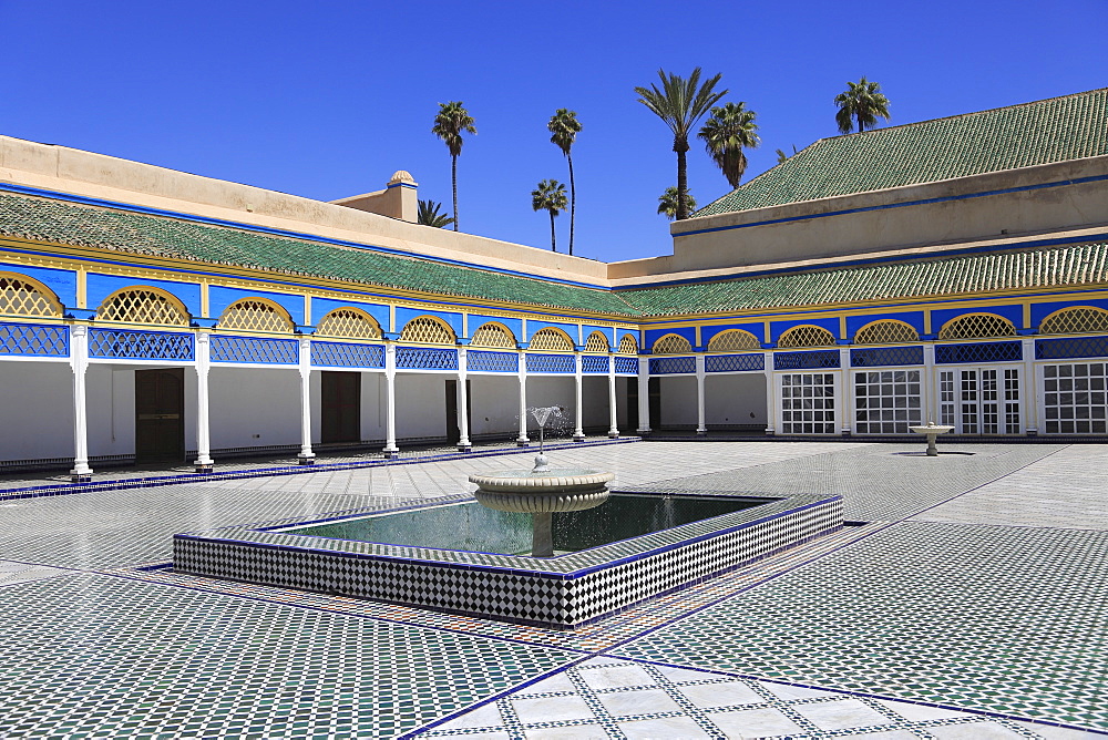 Courtyard, Bahia Palace, UNESCO World Heritage Site, Marrakesh (Marrakech), Morocco, North Africa, Africa