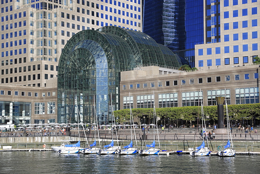 Winter Garden Atrium, World Financial Center Plaza, Brookfield Place, North Cove Marina, Manhattan, New York City, United States of America, North America