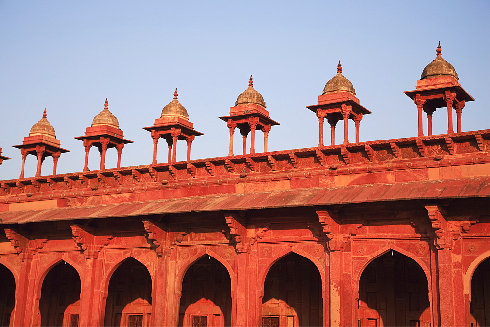 Detail of Inner courtyard of Jama Masjid, Fatehpur Sikri, UNESCO World Heritage Site, Uttar Pradesh, India, Asia
