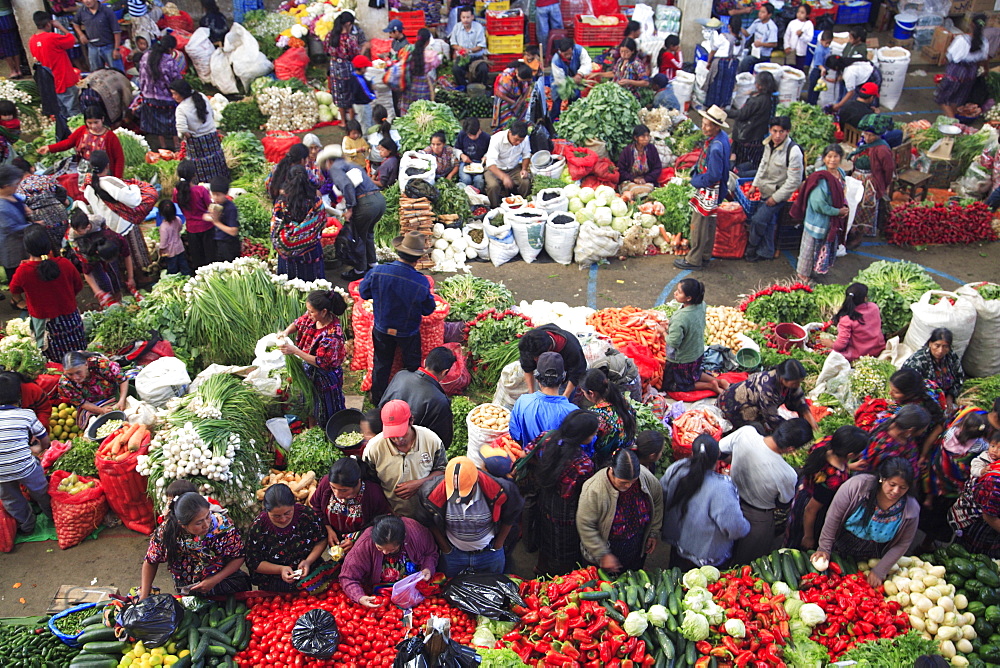 Produce market, Chichicastenango, Guatemala, Central America