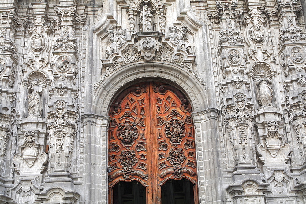 Facade, Sagrario Metropolitano, Zocalo, Plaza de la Constitucion, Mexico City, Mexico, North America