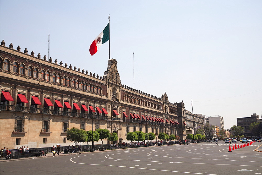 National Palace (Palacio Nacional), Zocalo, Plaza de la Constitucion, Mexico City, Mexico, North America