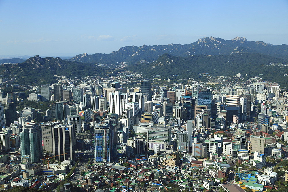 Overview of city, Seoul, South Korea, Asia