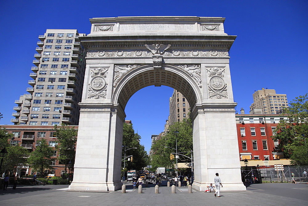 Washington Square Park, Washington Square Arch, Greenwich Village, West Village, Manhattan, New York City,  United States of America, North America