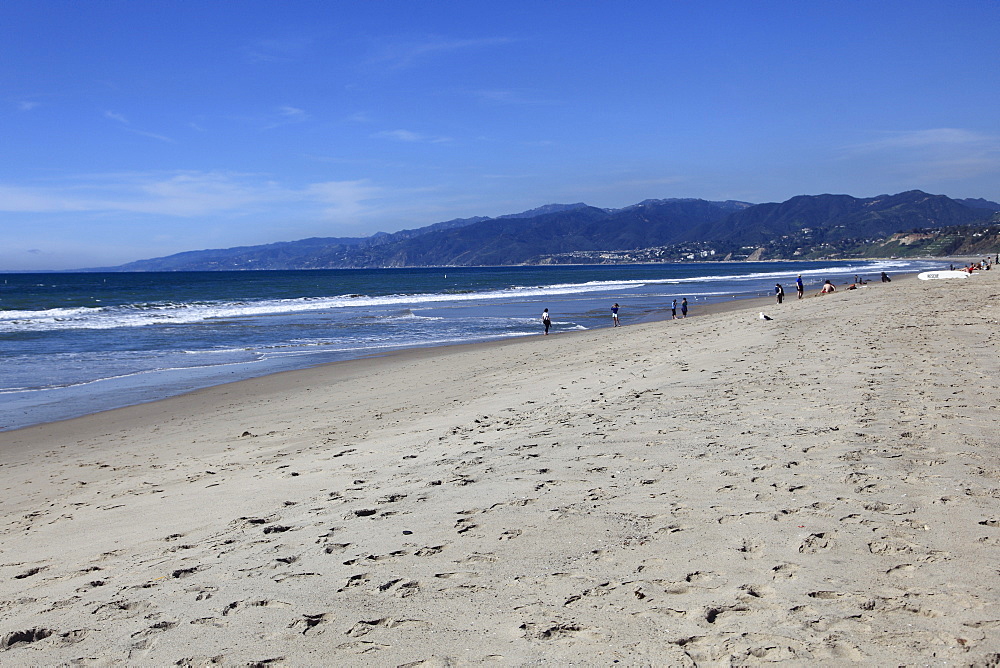 Beach, Santa Monica, Malibu Mountains, Los Angeles, California, United States of America, North America