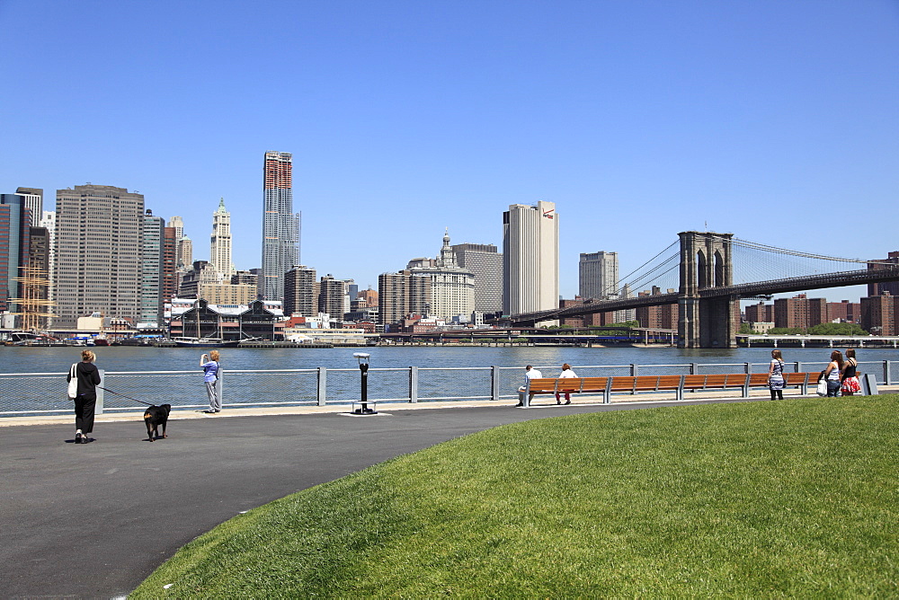 Recently opened Pier 1, part of Brooklyn Bridge Park, Brooklyn, New York City, United States of America, North America