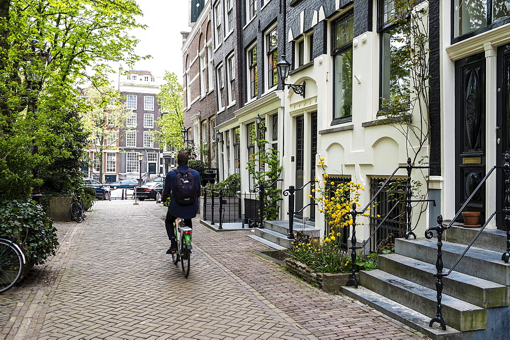 Canalside houses, Amsterdam, Netherlands, Europe