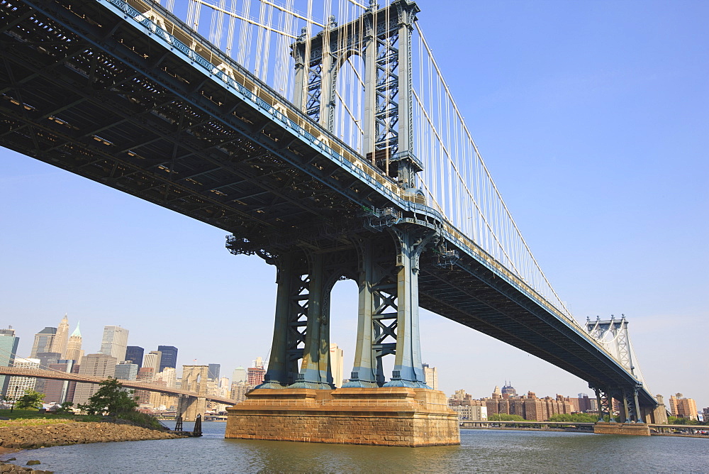 Manhattan Bridge spanning the East River,New York City, New York, United States of America, North America