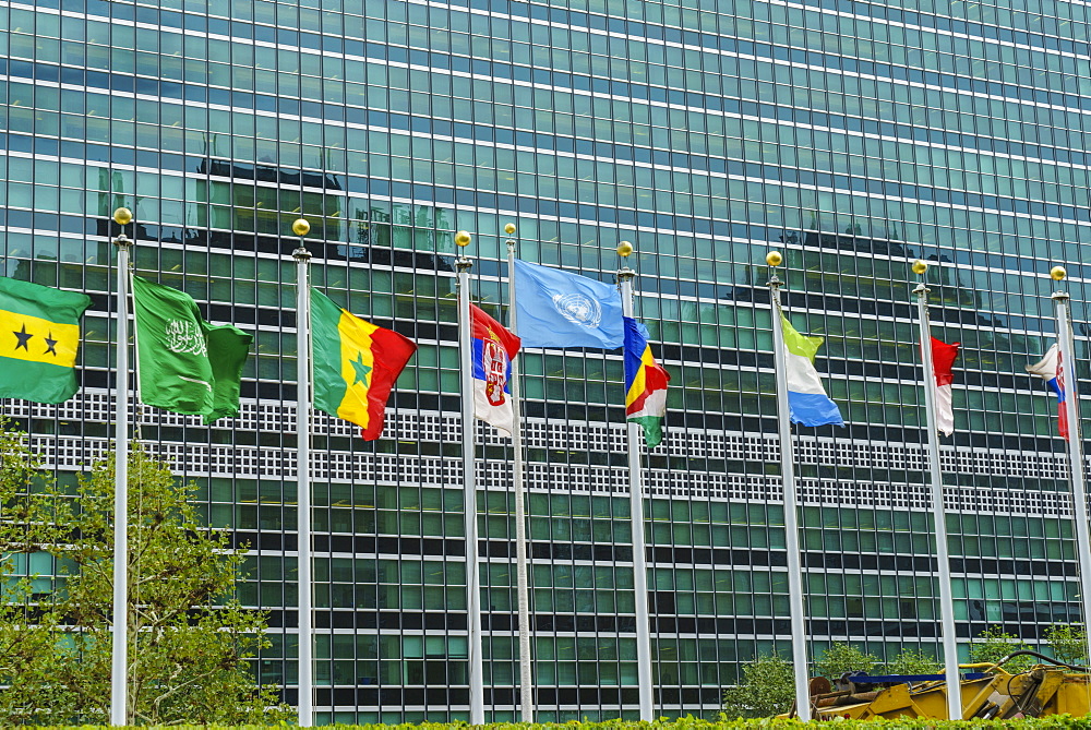 United Nations Headquarters, The United Nations Secretariat Building, Manhattan, New York City, New York, United States of America, North America