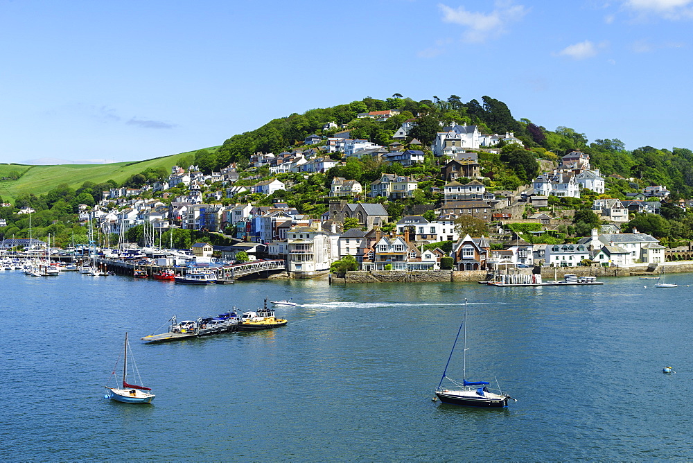 Kingswear and River Dart viewed from Dartmouth, Devon, England, United Kingdom, Europe