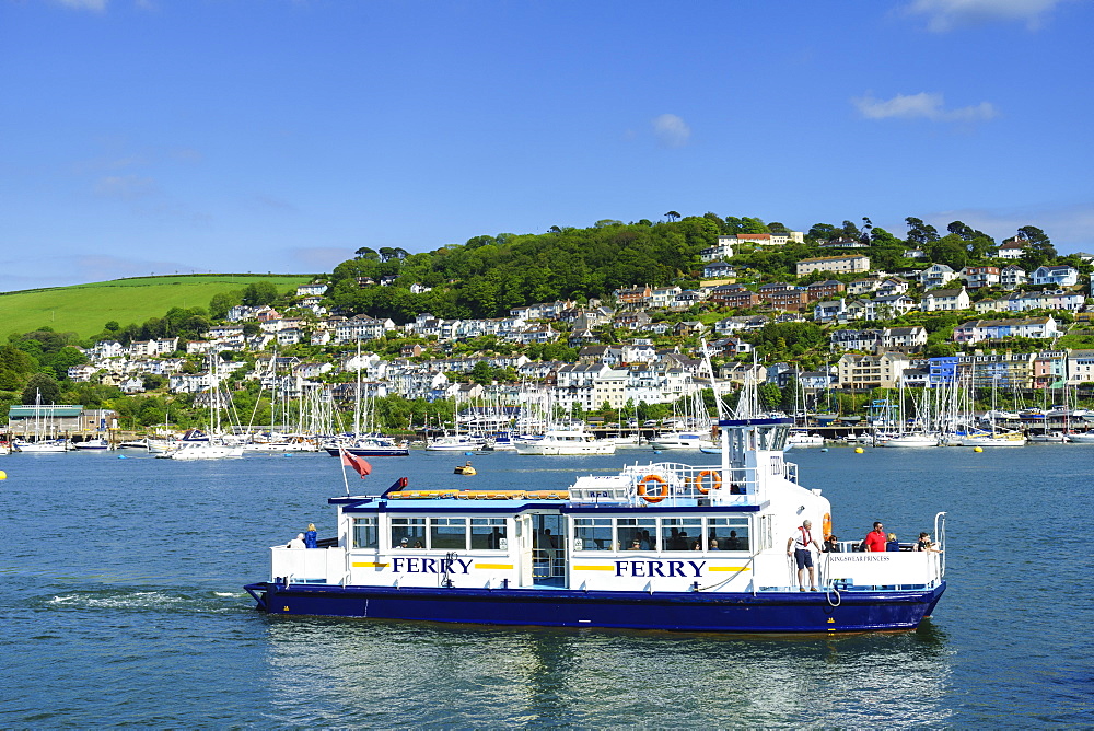 Kingswear and River Dart viewed from Dartmouth, Devon, England, United Kingdom, Europe