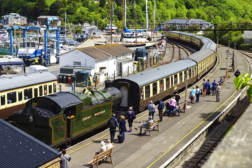 Steam train, Kingswear, Devon, England, United Kingdom, Europe