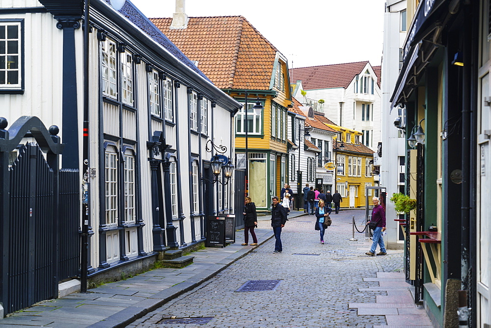 Shopping street in the centre of Stavanger, Norway, Scandinavia, Europe