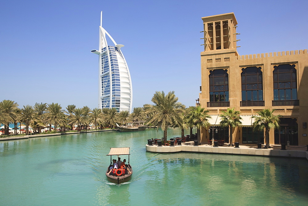 Madinat Jumeirah and Burj Al Arab Hotels, Jumeirah Beach, Dubai, United Arab Emirates, Middle East