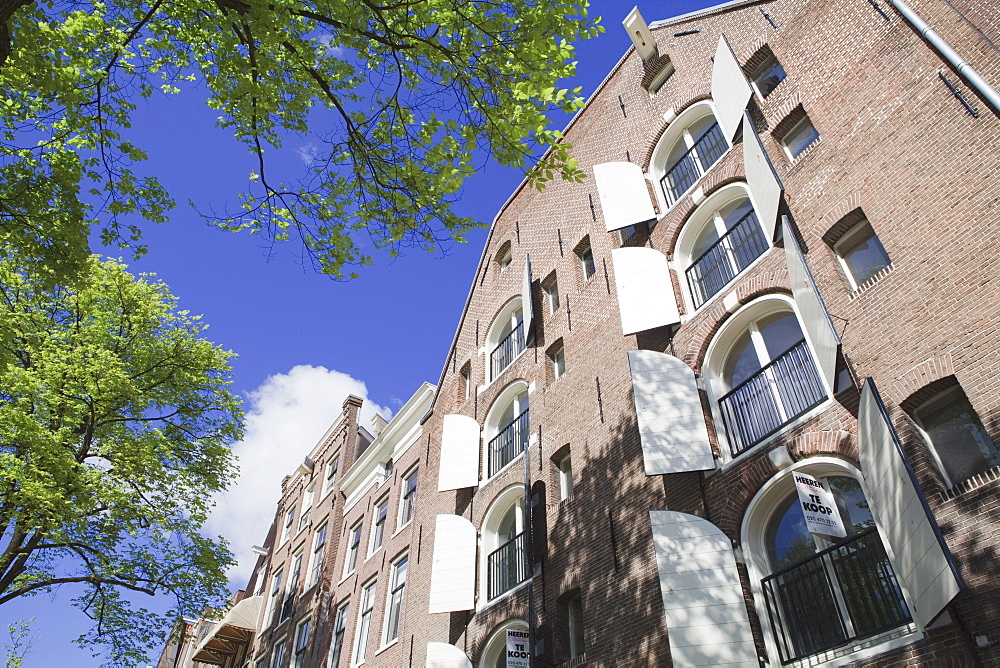 Houses along a canal, Amsterdam, Netherlands, Europe