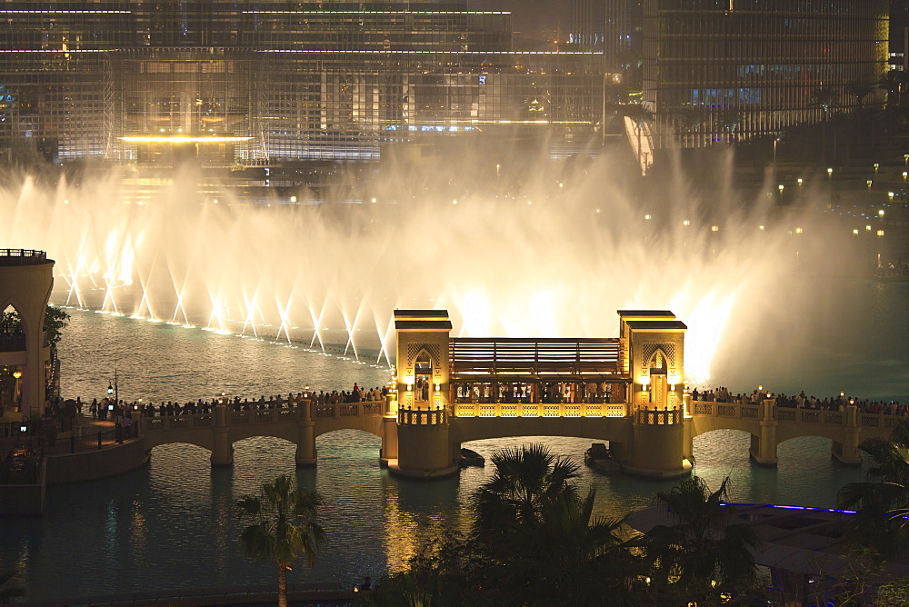 Dubai Fountain, Burj Khalifa Lake, Downtown, Dubai, United Arab Emirates, Middle East