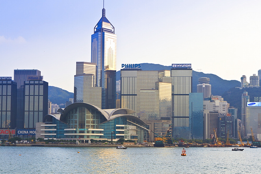 Hong Kong Convention Centre and skyline, Hong Kong Island, Hong Kong, China, Asia