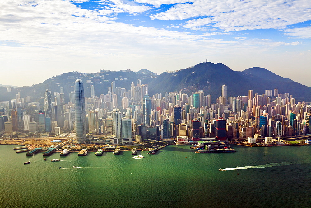 Cityscape of Hong Kong Island and Victoria Harbour, Hong Kong, China, Asia