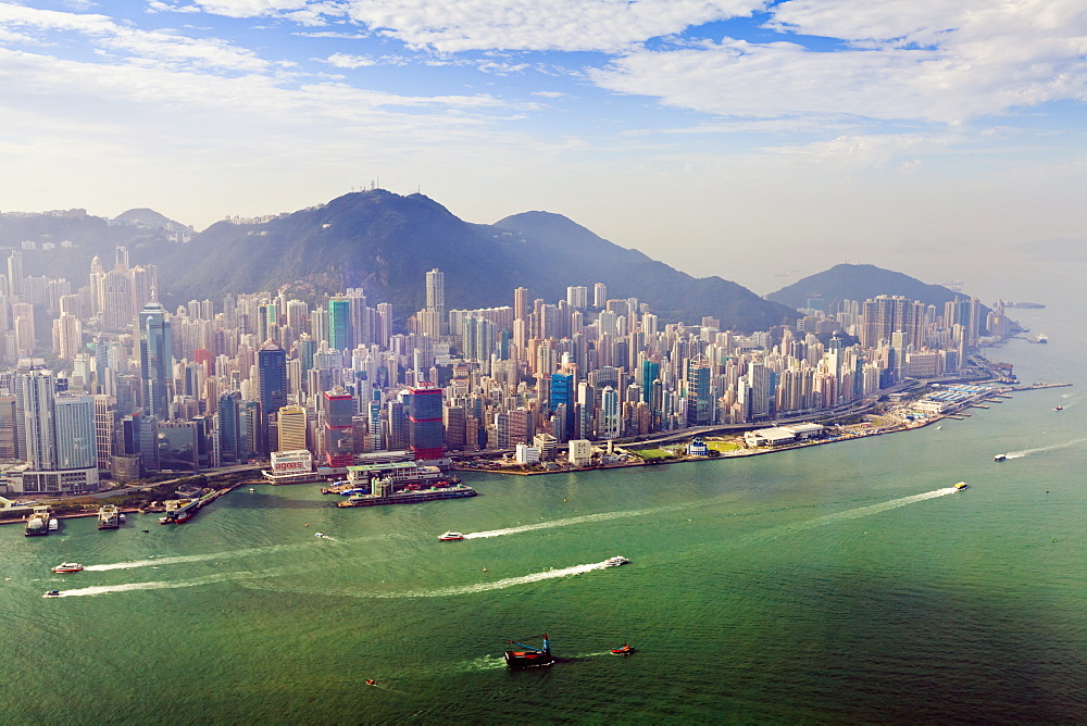 Cityscape of Hong Kong Island and Victoria Harbour, Hong Kong, China, Asia