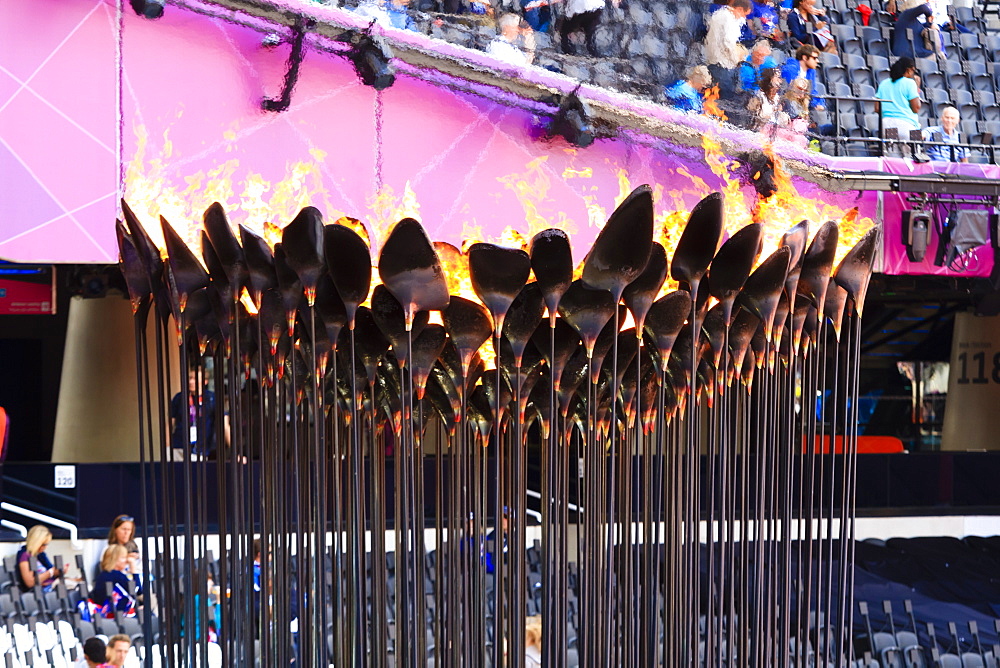 The Olympic Torch Cauldron in the Olympic Stadium for 2012 Olympic Games, London, England, United Kingdom, Europe