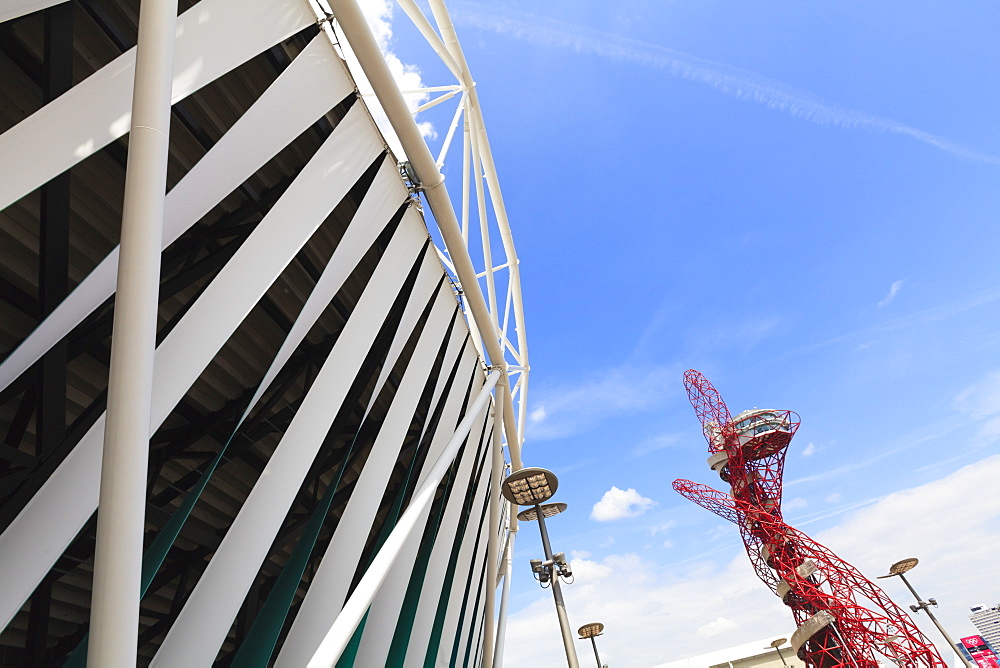 Olympic Stadium and ArcelorMittal Orbit Tower in the Olympic Park, Stratford City, London, England, United Kingdom, Europe