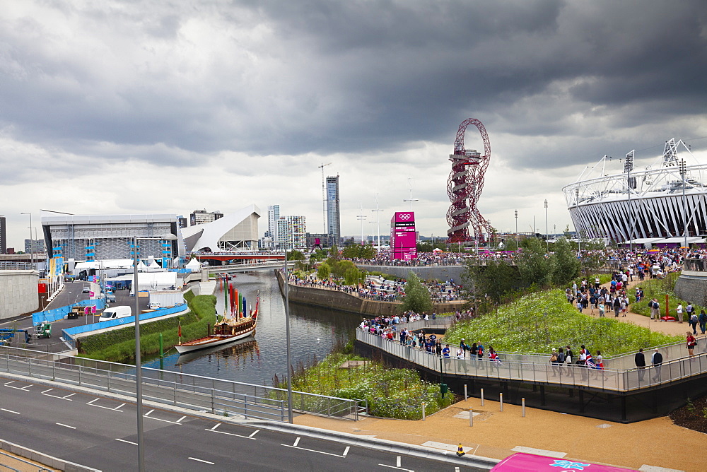 Olympic Stadium and ArcelorMittal Orbit Tower in the Olympic Park, Stratford City, London, England, United Kingdom, Europe