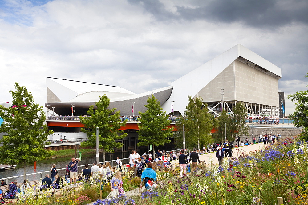 Aquatics Centre in the Olympic Park, Stratford City, London, England, United Kingdom, Europe