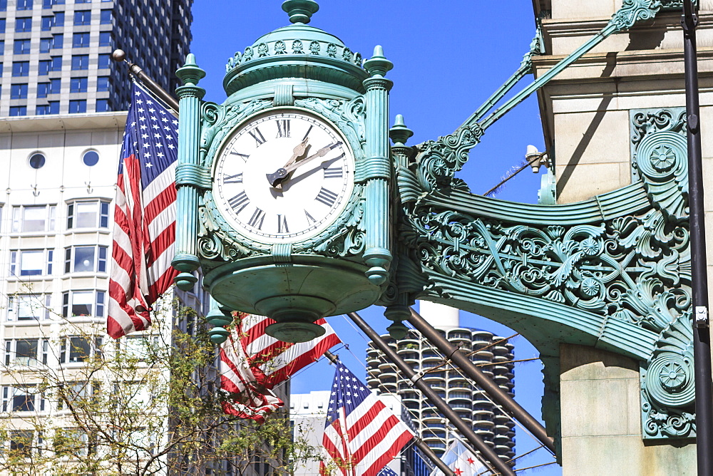 Marshall Field Building Clock, Chicago, Illinois, United States of America, North America 