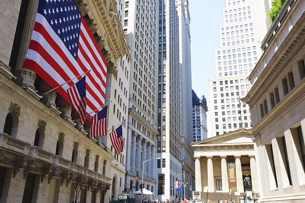 The New York Stock Exchange, Broad Street, Wall Street, Manhattan, New York City, New York, United States of America, North America