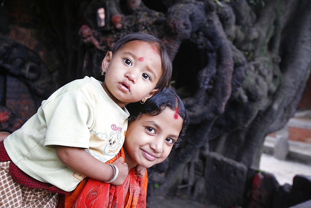 Nepalese children, Bhaktapur, Nepal, Asia