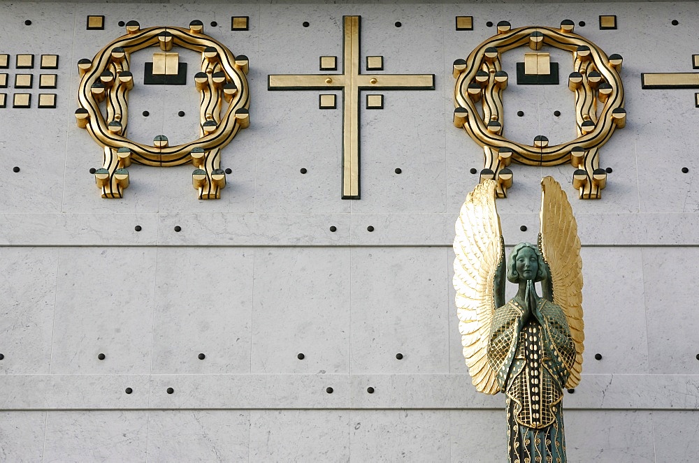 Am Steinhof church angel designed by Othmar Schimtowitz, Vienna, Austria, Europe